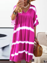 Load image into Gallery viewer, Printed Striped Long V-Neck Dress Women
