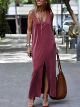 Load image into Gallery viewer, Women's Casual V-neck Solid Color Loose Strap Dress
