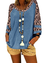 Load image into Gallery viewer, Women's Leopard Print Short Sleeve T-Shirt And Shorts Set
