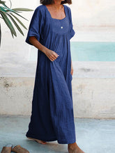 Load image into Gallery viewer, Women's Solid Color U-Neck Casual Loose Long Dress
