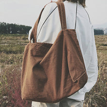 Load image into Gallery viewer, Lazy Wind Shoulder Literary Canvas Bag
