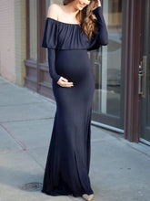 Load image into Gallery viewer, Long-Sleeved Strapless Temperament Maternity Dress
