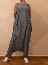 Load image into Gallery viewer, Women's Sleeveless Square Collar Casual Retro Solid Color Jumpsuit
