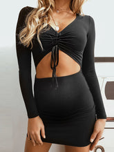 Load image into Gallery viewer, Maternity Slim Sexy Solid Color Long Sleeve Dress
