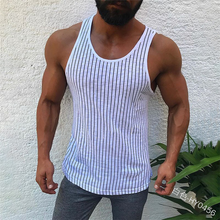 Load image into Gallery viewer, Men's Striped Bottom Sports Vest
