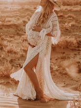 Load image into Gallery viewer, Lace Hollow Loose Elegant Maternity Dress
