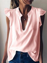 Load image into Gallery viewer, Stand Collar Collar Short Sleeve Solid Color Casual Shirt
