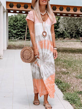 Load image into Gallery viewer, Tie-dye Printed Short Sleeve Casual Dress
