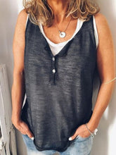 Load image into Gallery viewer, V-Neck Sleeveless Buttons Women's Top
