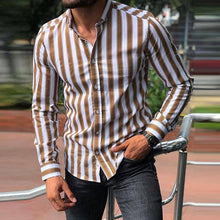 Load image into Gallery viewer, Striped Street Shot Retro Casual Shirt

