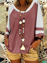 Load image into Gallery viewer, Women's Colorblock Short-Sleeved T-Shirt And Shorts Suit
