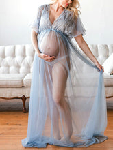Load image into Gallery viewer, Maternity Dress Elegant Solid Color Soft Yarn Photo Dress
