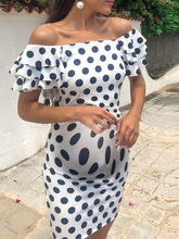 Load image into Gallery viewer, Maternity Polka-Dot Collar Sexy Bodycon Dress
