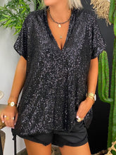 Load image into Gallery viewer, Solid Color Sequins Loose Women's Suit
