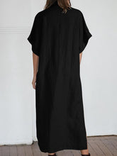 Load image into Gallery viewer, Women V-Neck Batwing Sleeve Buttons Loose Maxi Dress
