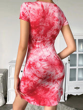 Load image into Gallery viewer, Maternity Sexy Tie-Dye Lace-Up Bodycon Dress
