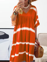 Load image into Gallery viewer, Printed Striped Long V-Neck Dress Women
