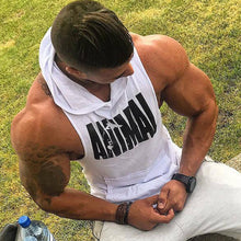 Load image into Gallery viewer, Letter Vest Cotton Hooded Men's Tops
