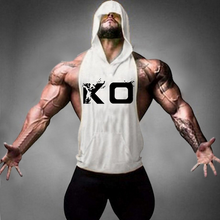 Load image into Gallery viewer, Men's Fashion KO Letter Print Sports Hooded Vest
