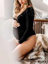 Load image into Gallery viewer, Casual Long Sleeve Elastic Photo Maternity Jumpsuit Dress
