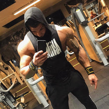 Load image into Gallery viewer, Men's Casual Sports Hooded Printed Sleeveless T-shirt
