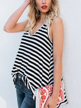 Load image into Gallery viewer, Striped Vest Round Neck Women's Top
