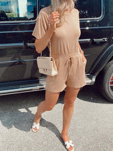 Load image into Gallery viewer, Round Neck Short Sleeve Jumpsuit Suit
