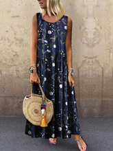 Load image into Gallery viewer, Women's Casual Printed Round Neck Sleeveless Dress
