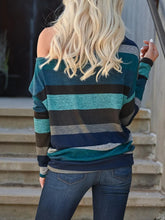 Load image into Gallery viewer, Maternity Sexy Strapless Striped Long Sleeve T-Shirt
