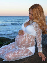 Load image into Gallery viewer, Maternity Dress Sexy Elegant Lace Strapless Photo Dress
