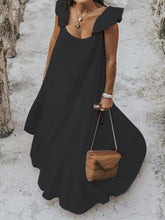 Load image into Gallery viewer, Women's Sexy Ruffled Casual Loose Solid Color Long Dress
